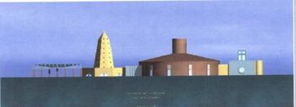 Architectural elevation drawing by Michael Graves Associates